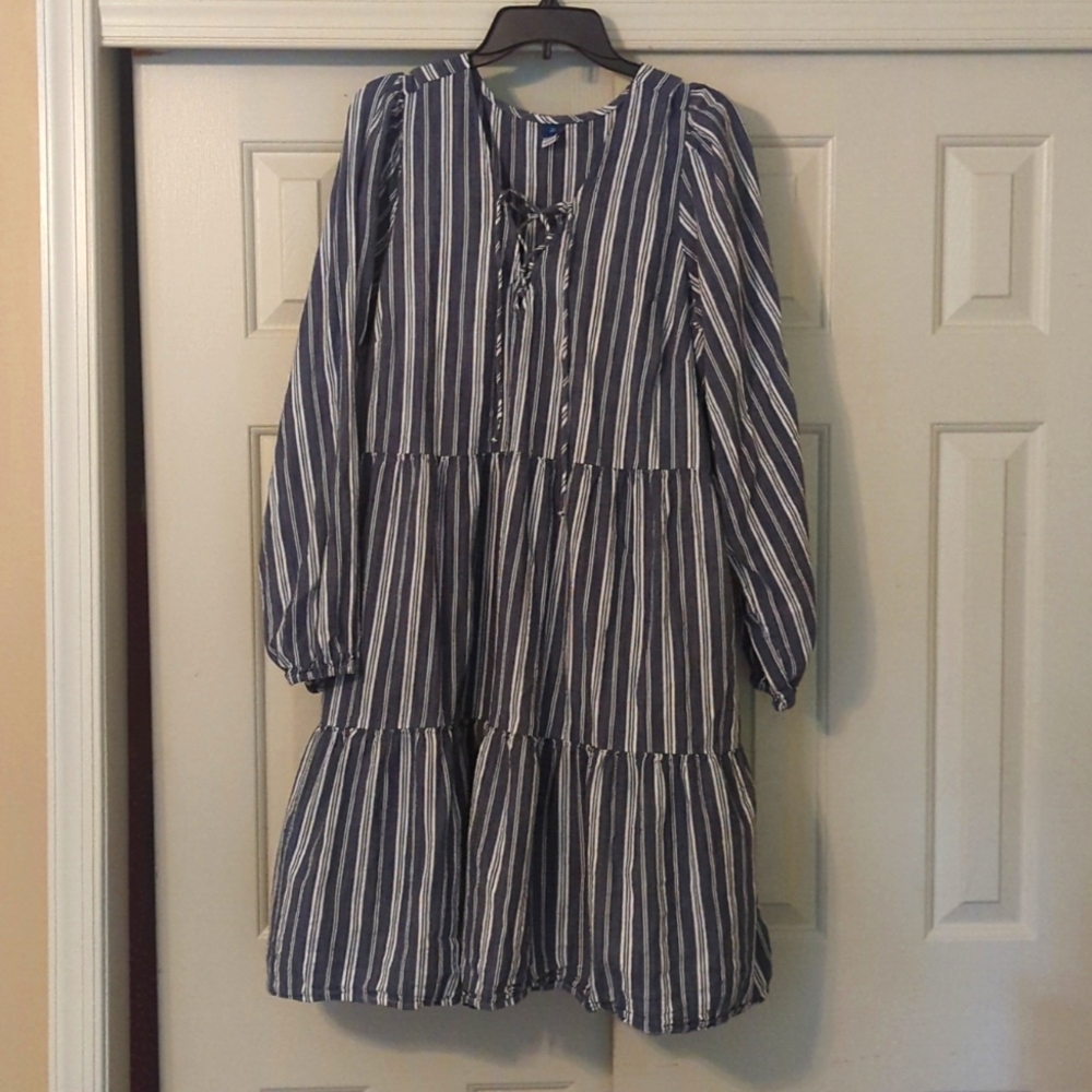 Pretty blue and white striped dress